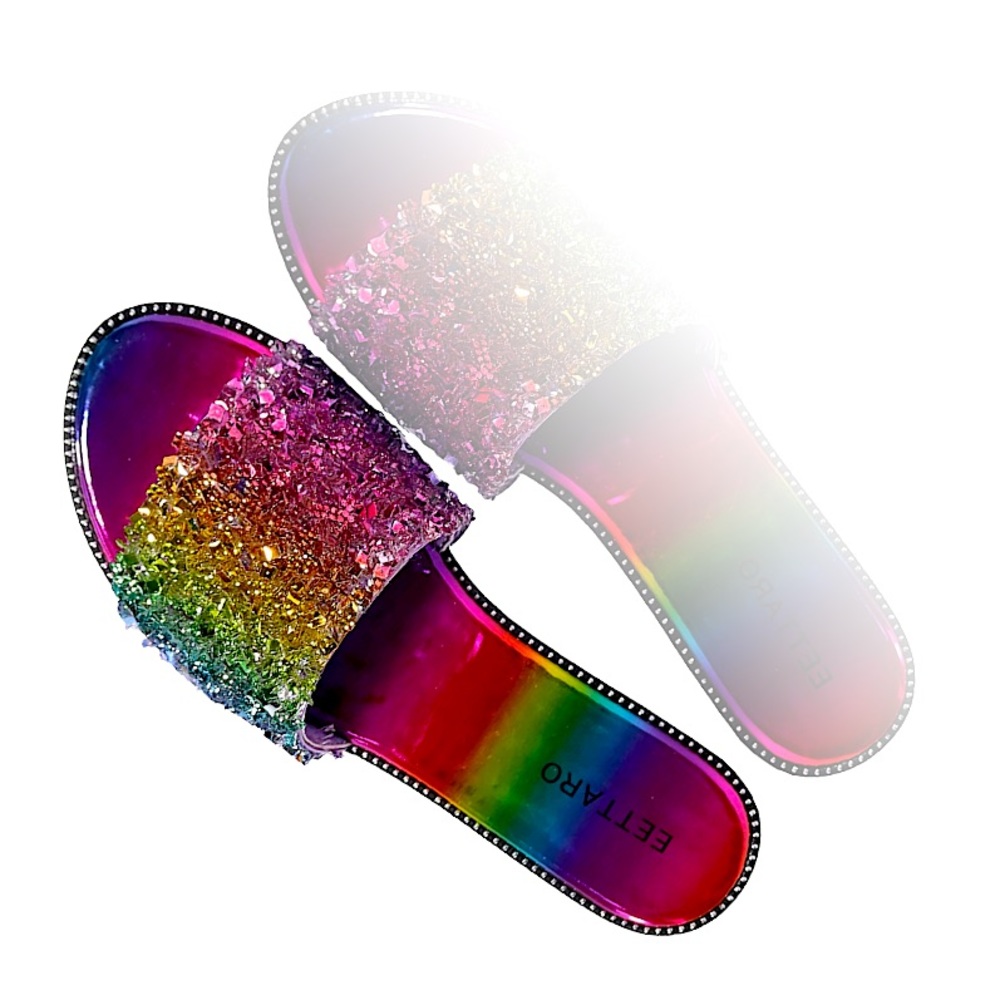 🆕Color Pop Perfection Rhinestone Jeweled-Candy Slides - Picture 4 of 7
